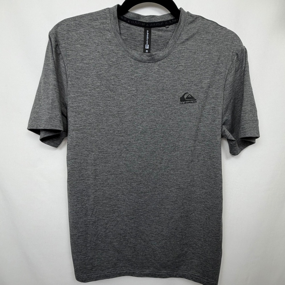 Quiksilver DryFlight Mens Small Gray Heather Short Sleeve Active T-Shirt Logo